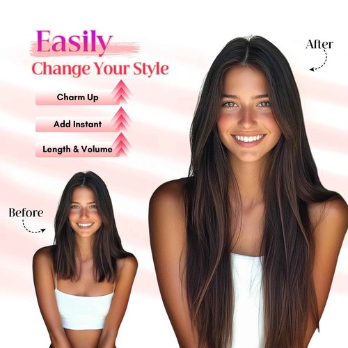 Rich Choices 100% Real Human Halo Hair Extensions for Women Remy Halo Extension Invisible Wire Hairpiece Clip in One Piece Hairpiece Upgrade Adds Weight 80g 16 Inch #02 Dark Brown