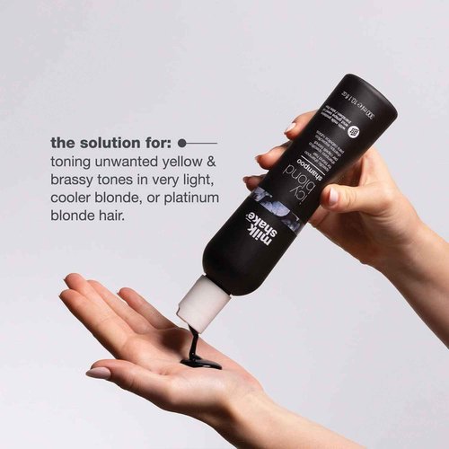 milk_shake icy blond shampoo | award winning shampoo with black pigment to cool brassy tones and enhance platinum blonde hair | ideal for maintaining icy, ash-toned color 33.8 fl oz