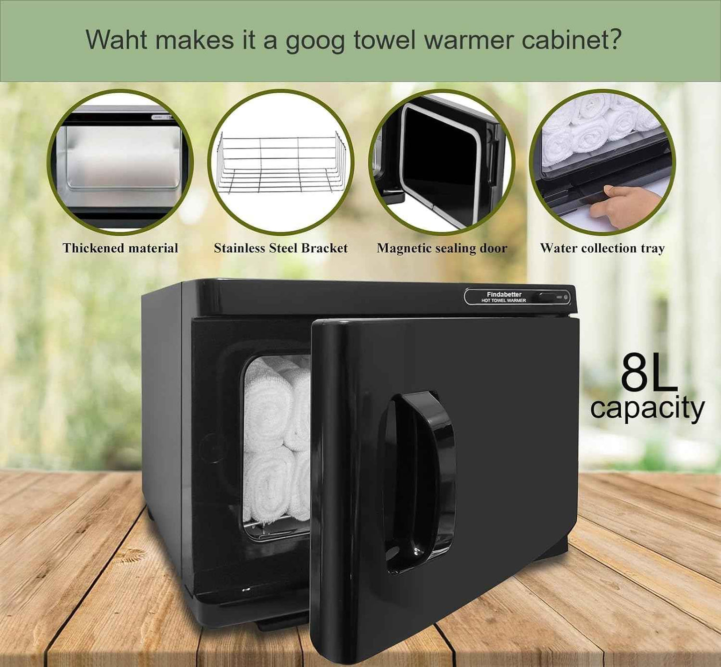 Hot Towel Warmer, Professional Towel Warmer, Hot Towel Cabinet with 8L Capacity, Professional Towel Warmer Cabinet for Facial Towels, Middle Towel Warmer for Salon and SPA Use