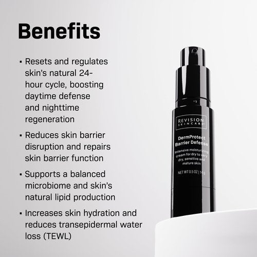 Revision Skincare DermProtect Barrier Defense™, Intensive Moisturizer for Dry, Sensitive, and Mature Skin, Hydrates and Strengthens Skin Barrier, 0.5oz