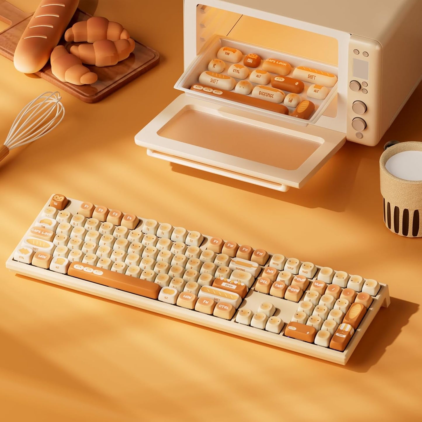 AKKO MG108B Colorful Cats Mechanical Keyboard Hot-Swappable Multi-Mode Gaming Keyboard with PBT Dye-Sub Mao Profile Keycaps Pre Lubed Piano Switch
