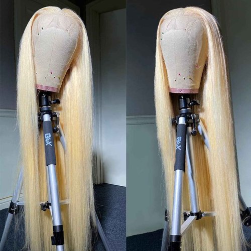 Lemoda Outlet Deals 613 13x5 Lace Front Wig Human Hair 200 Density Straight 613 Blonde Wig Human Hair Pre Plucked Natural Hairline 13x5 HD Transparent Lace Front Wigs for Women 20 inch