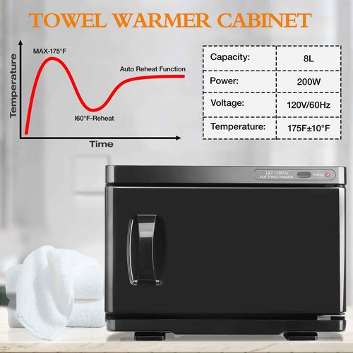 LKT COBTAC Hot Towel Warmer,Medium Towel Warmer Cabinet,Spa Hot Towel Caddy for Facial (8L Capacity)