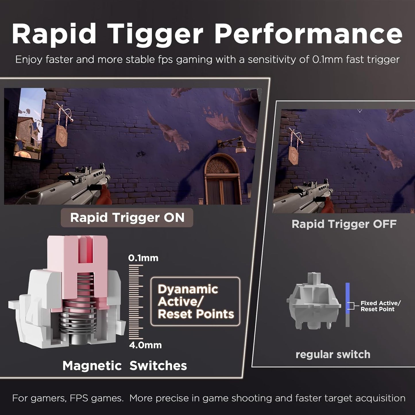 YUNZII RT68 Rapid Trigger Gaming Keyboard,Hall Effect Magnetic Switch,68 Keys,RGB Backlit RGB,Gasket Mount Hot Swap Struture,Adjustable Actuation TKL for Mac/Win(Beige, Outemu Switch)