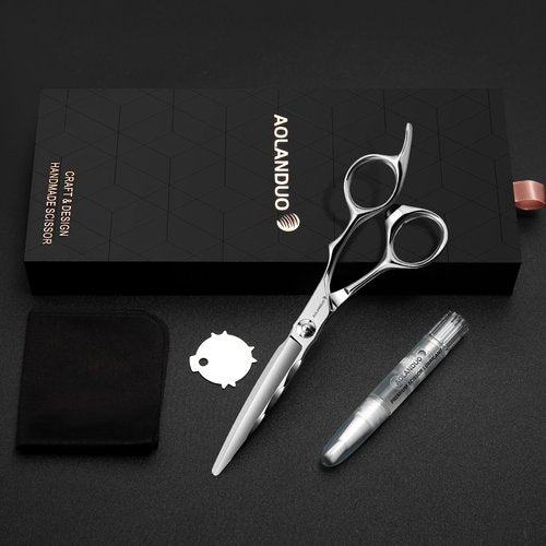 AOLANDUO Professional Shears for Hair Cutting, VG10 Steel Scissors to Cut Hair Professional, Precision Barber & Hair Stylist Shears, Ergonomic, 1 Count, 6.0 Inch
