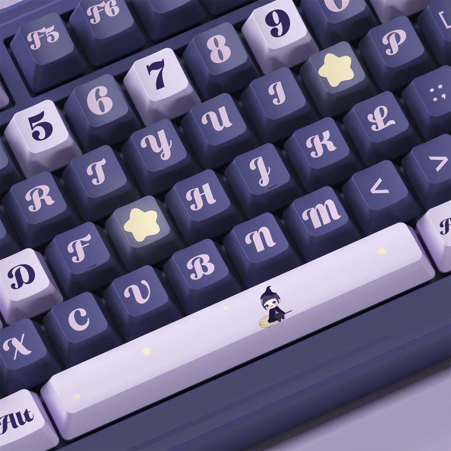 ZMX Cute Keyboard Keycaps,PBT Dye-Sub Custom Keycaps Set Cherry Profile 124 Keys Full Size Keycaps for ANSI Layout Cherry MX Switches 75% 60% Mechanical Gaming Keyboard Kawaii Cartoon Keycaps (15)