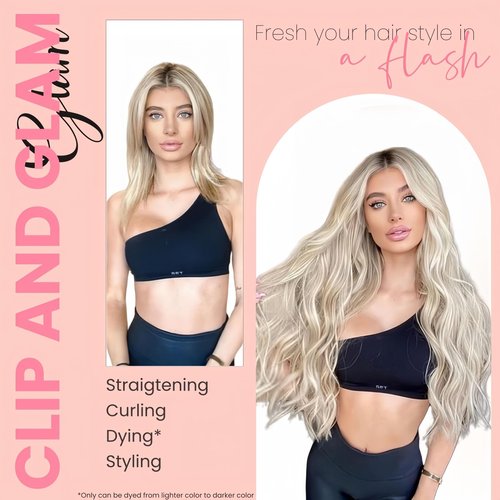 FUOTONBUTY Clip in Extensions Real Human Hair 7pcs, Natural and Seamless 90g (Ombre Dark Brown to Chestnut Brown, 18 inch)