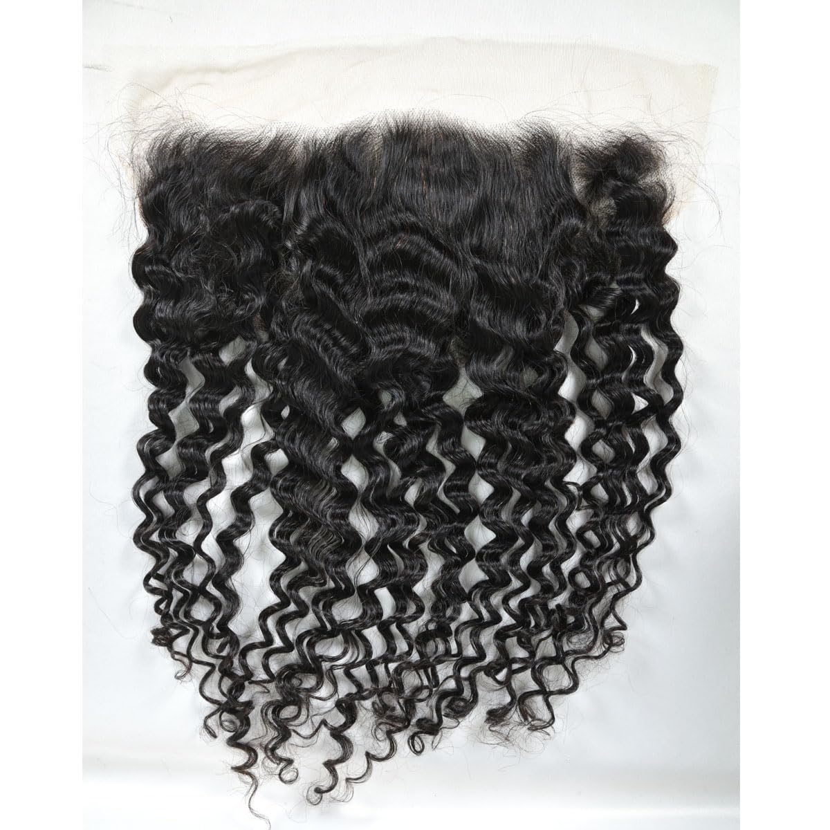 13x6 Lace Frontal Transparent Lace 100% Unprocessed Brazilian Virgin Human Hair Lace Closure Pre Plucked with Baby Hair Natural Black Color (13x6,Water Wave, 20 Inch)