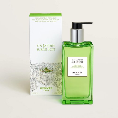Hermes Un Jardin Sur Le Toit Hair and Body Shower Gel, 6.5 Ounce (Refillable)
