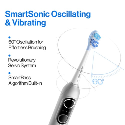 usmile P20 PRO Oscillating-Vibrating Electric Toothbrush, Electric Toothbrush for Adults, Rechargeable Travel Powered Toothbrush with Timer, 90-Day Battery Life
