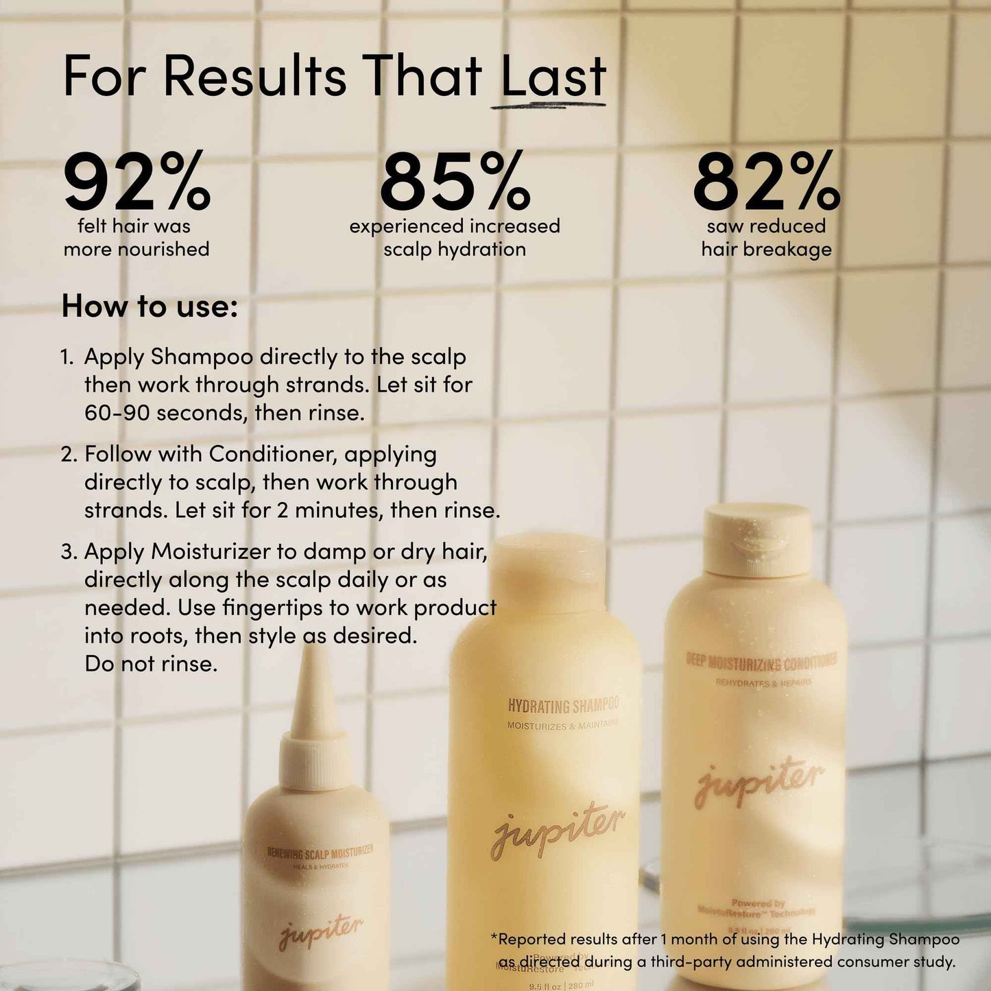 Jupiter Hydrating Shampoo, Conditioner, and Scalp Moisturizer Set – Moisturizing, Nourishing, and Strengthening Hair Care – Daily Scalp & Hair Hydration – Color-Safe, Sulfate-Free, Paraben-Free