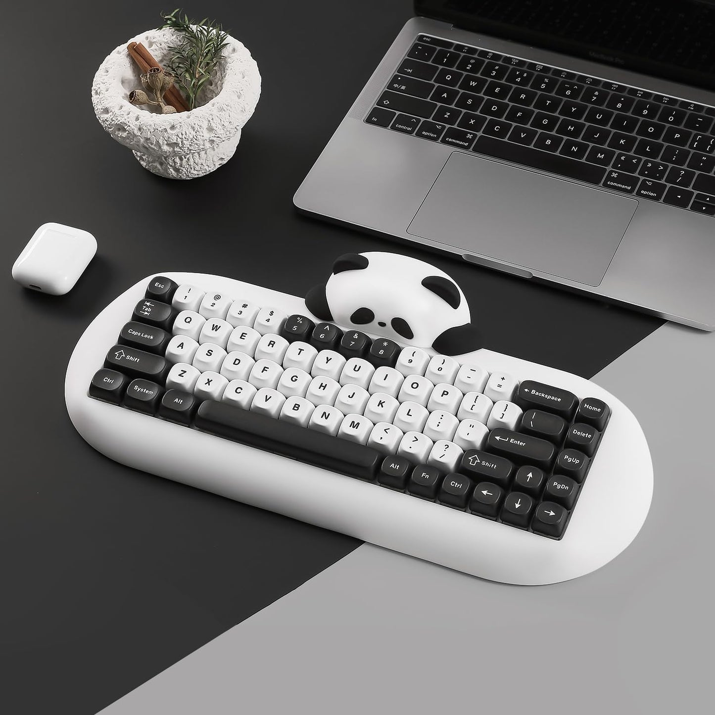 YUNZII C68 Wireless Mechanical Keyboard,65% Layout,Hot Swap,Triple Mode BT5.0/2.4G/Wired, RGB Backlit NKRO,Cute Cat Silicone Ergonomic Design for Win/Mac(Brown, Cocoa Cream V2 Switch)