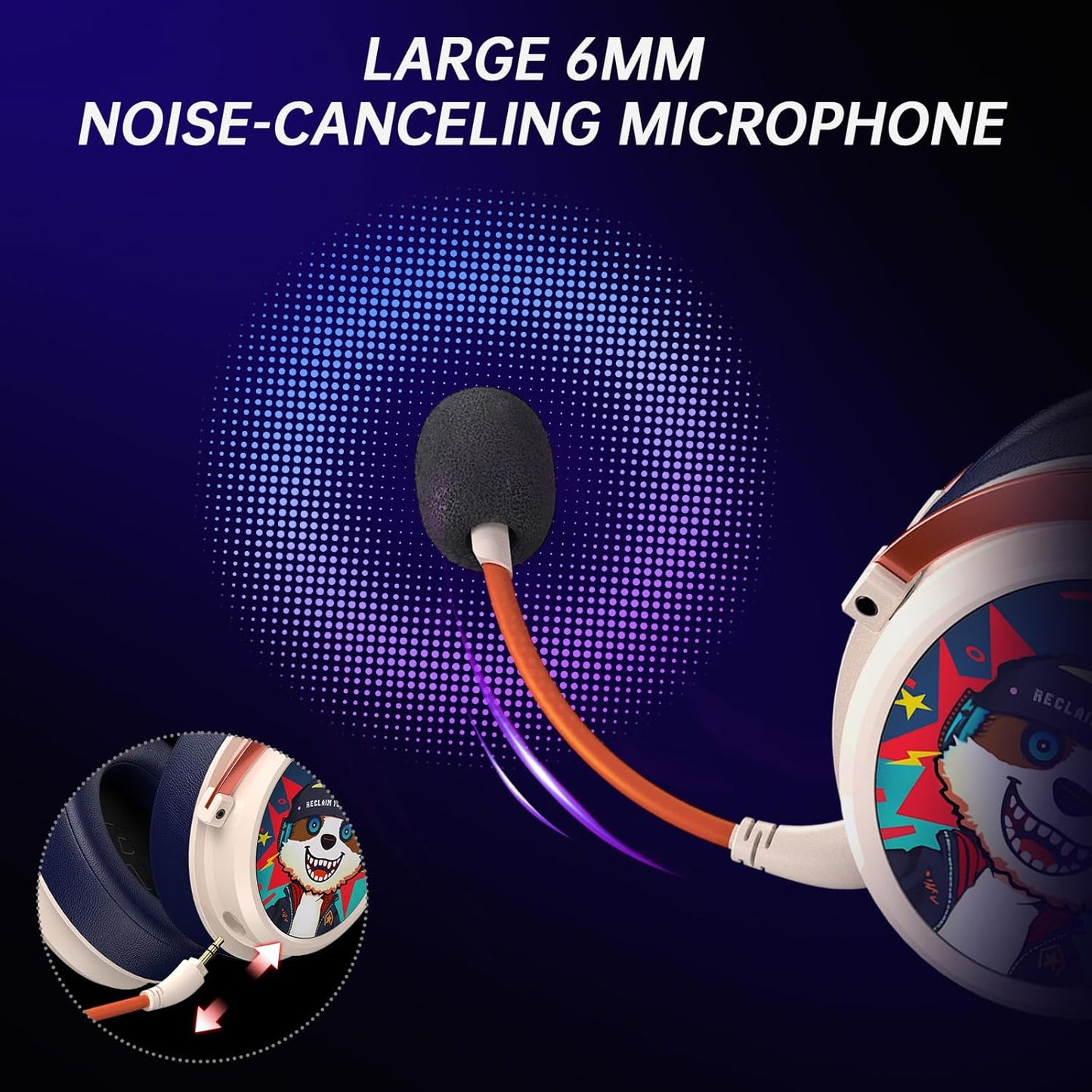 2.4GHz Wireless Gaming Headset for PS5, PS4, PC, Switch, 7.1 Surround Sound, Bluetooth 5.4 Gaming Headphones for Phone, Pad, Laptop, 6mm Noise Canceling Mic, Bio-Dynamic Stereo Sound - Black