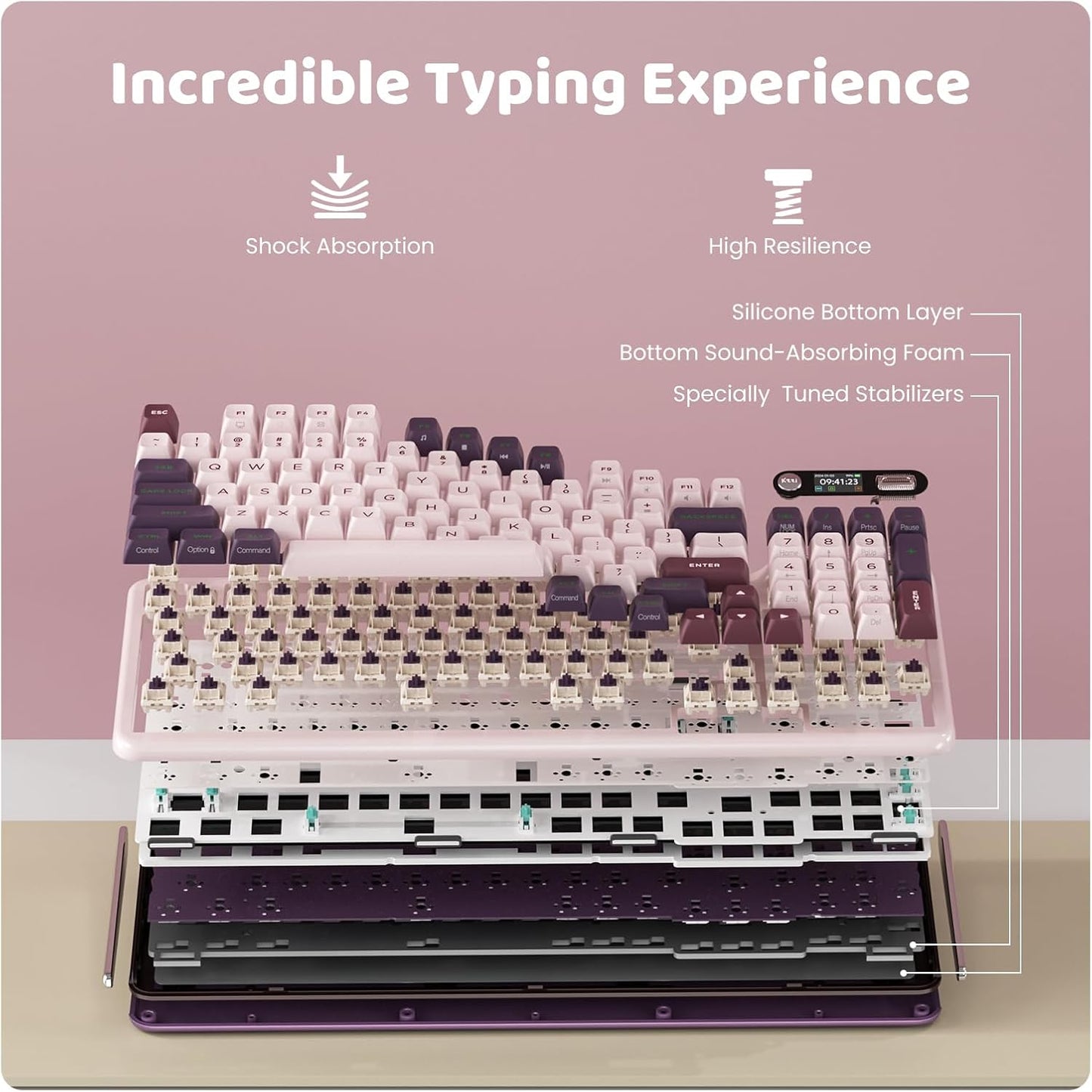Z98 Creamy Keyboard, Wireless Mechanical Keyboard with Smart Display & Knob, Tri-Mode Connection