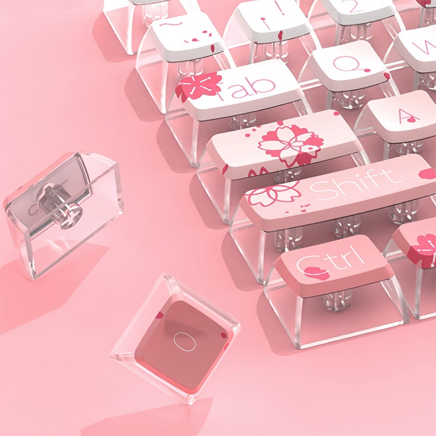 ZMX Pudding Keycaps Set,Double Shot PBT Dye-Sub Custom Keycaps ASA Profile 116 Keys Cute Themed Transparent Backlit Keycaps for ANSI 100% 60% TKL Cherry MX Switch Mechanical Gaming Keyboard (01)