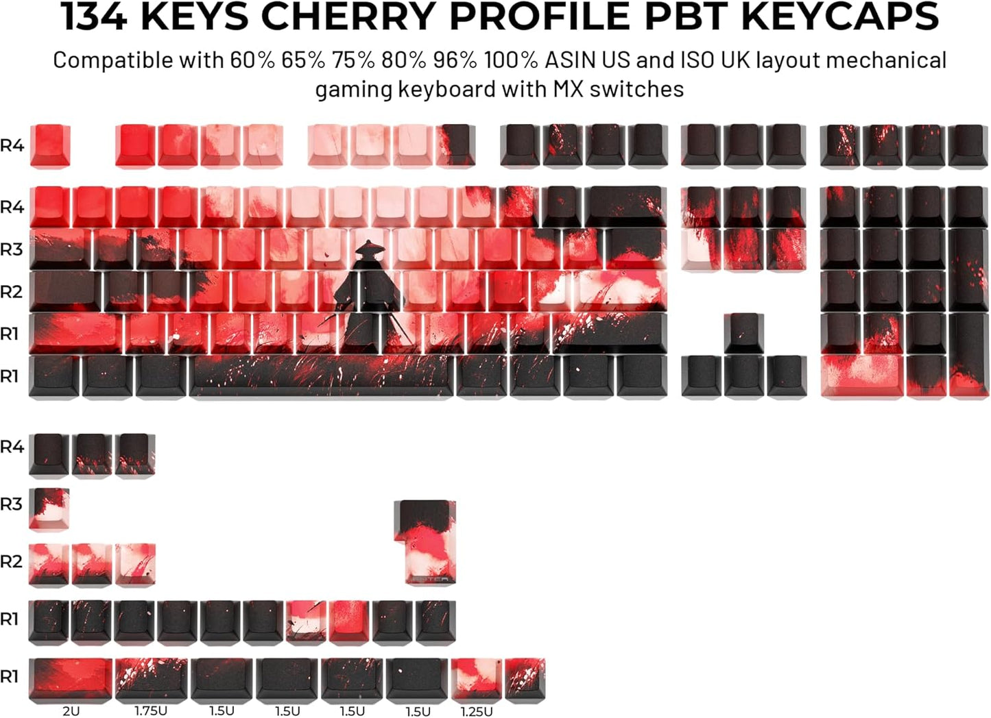 XVX Orchid Shine Through Keycaps, Double Shot PBT Keycaps, Side Printed Keyboard Caps with Dye Sublimation Full Keycap Sets Suitable for Gateron Cherry MX Switches Mechanical Keyboard