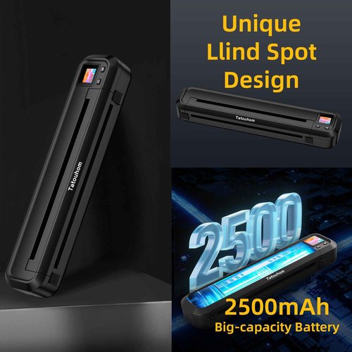 Tattoo Stencil Printer with 10 Pcs Transfer Paper, 2500mA Wireless Bluetooth Thermal Tattoo Machine, 3D Preview, Drawing Design, Tattoo Kit for Tattoo Artists & Beginners, Phone/Pc