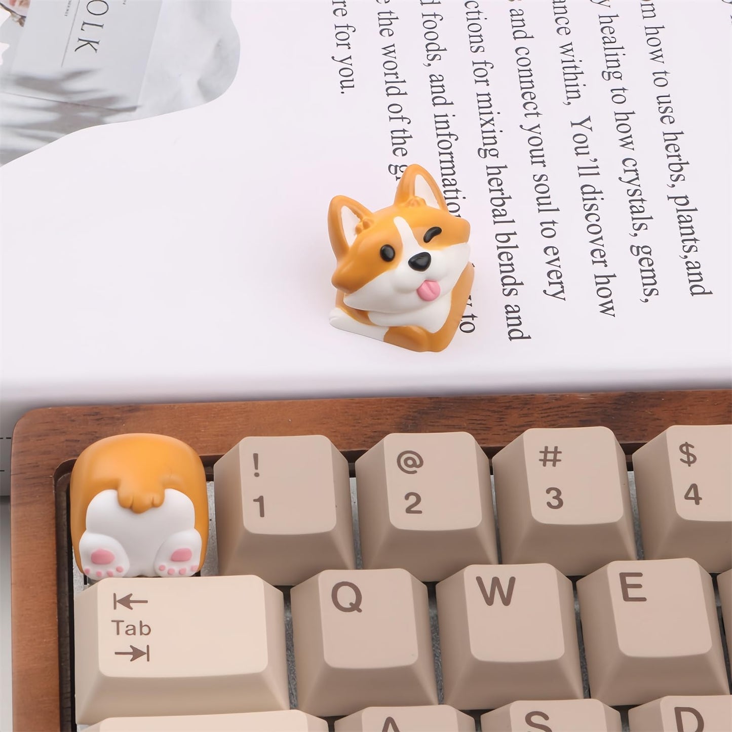 ZMX Artisan Keycap,Cute Dog Keycaps Custom Keyboard Keycaps Kawaii Cartoon Resin Key Cap for Cherry MX Switches Mechanical Gaming Keyboard Personalized Novelty Anime Replacement R4 Keycap (Yellow)