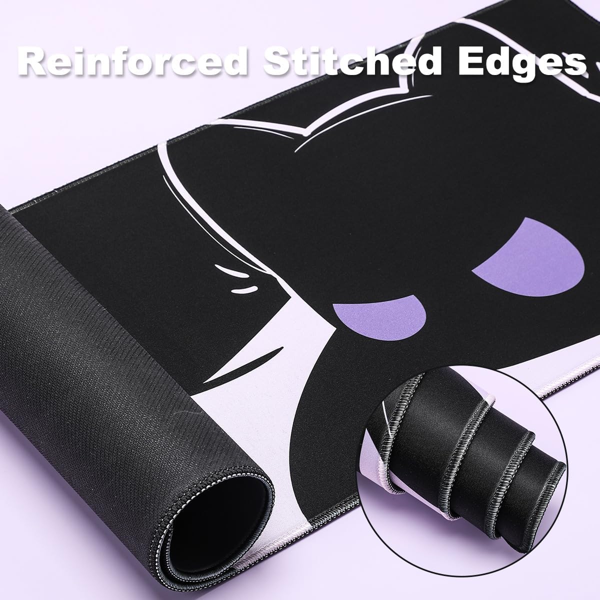 YUNZII Keynovo Gaming Mouse Pad, Large Mouse Pad, Non-Slip 4mm Laptop Gaming Desk Pad for Office and Home(Cool cat, 31.49'' x 11.8'')