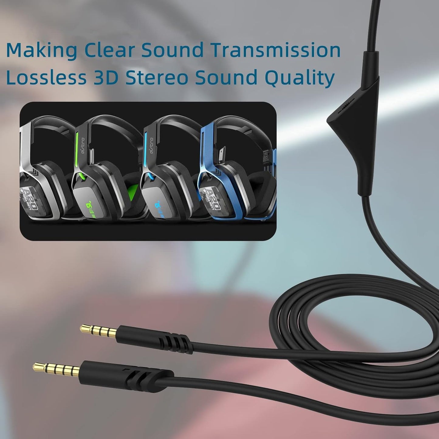 2.0M A40 Cords Replacement Astro A40TR Inline Volume Control Cable Compatible with Astro A40 A10 Gaming Headsets, Fit for Xbox one PS4 Controller