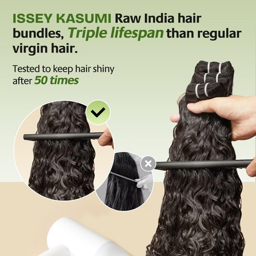 ISSEY KASUMI Raw Indian Human Hair Single Bundle,Triple Lifespan Than Regular Virgin Hair,In-Store Quality,Online Price! 100% Raw Indian Hair Bundles Water Wave Raw Hair Bundles 20 Inch