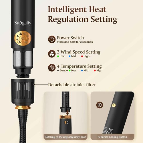 Air Styler 5-in-1 Hair Dryer Brush – 110,000RPM High-Speed Motor, Auto Curl, Volumizer, Diffuser & Nozzle for All Hair Types