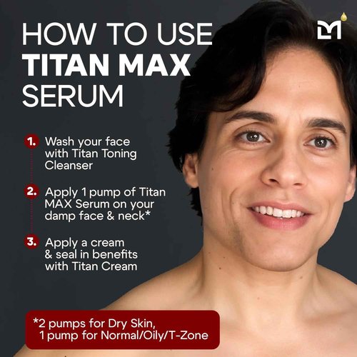 Man Labs Titan MAX Anti-Aging Face Serum for Men – Ultra Potency Mens Face Moisturizer – Men, Dark Spots, Wrinkles, Fine Lines – Vitamin C & E, 10% Niacinamide, Hyaluronic Acid – Unscented