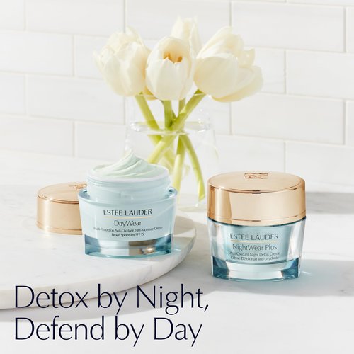 Estée Lauder 24/7 Hydration Duo | Protect + Hydrate with Anti-Oxidant Moisturizers | DayWear 24H-Moisture Cream SPF 15 for Normal/Combination Skin 1.0 Ounce & NightWear Plus Detox Cream 1.7 Ounce