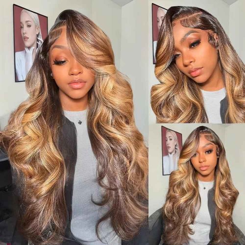 30 32 34 inch Ombre Bundles Human Hair Honey Brown Bundles P4/27 Human Hair Bundle Highlight Body Wave Bundle