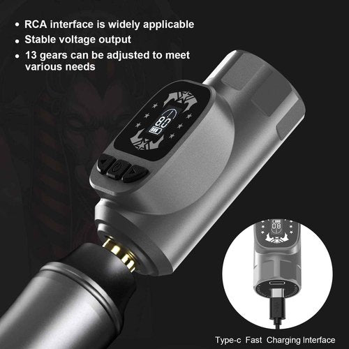 Wireless Tattoo Kit Tattoo Gun Rotary Tattoo Machine+ Tattoo Ink Set 1/2 oz (15ml) Tattoo Supply 14 Colors