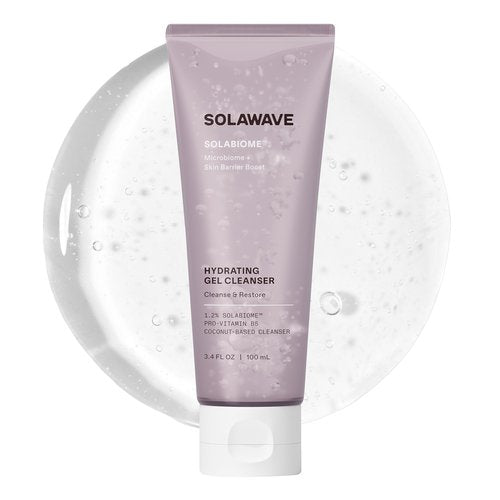 SolaWave Microbiome + Skin Barrier Skincare Bundle (Cleanser, Jelly Mist & Moisturizer) with Hyaluronic Acid, Probiotics, Beta Glucan, Pro Vitamin B5, Gota Kula, Vitamin E Antioxidants