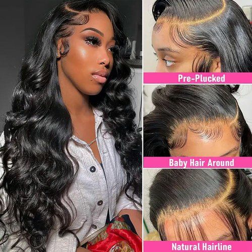 Body Wave Lace Front Wigs Human Hair 180% Density 13x4 HD Lace Frontal wigs Human Hair 32 Inch Transparent Lace Glueless Wigs Pre Plucked with Baby Hair