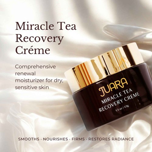 Juara Miracle Tea Recovery Creme - Anti Aging Face Moisturizer with Bio-Retinol - Sensitive Skin Face Cream for Wrinkles & Fine Lines - Firming Day & Night Cream with Fermented Black Tea - 1.5 oz
