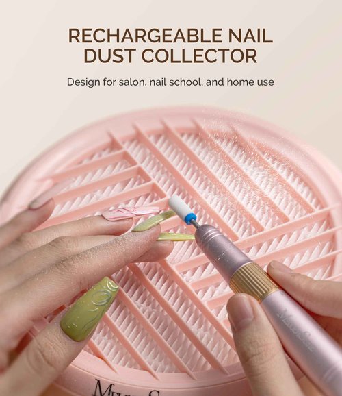 MelodySusie Rechargeable Nail Dust Collector with ART01R Handheld UV Light for Gel Nails