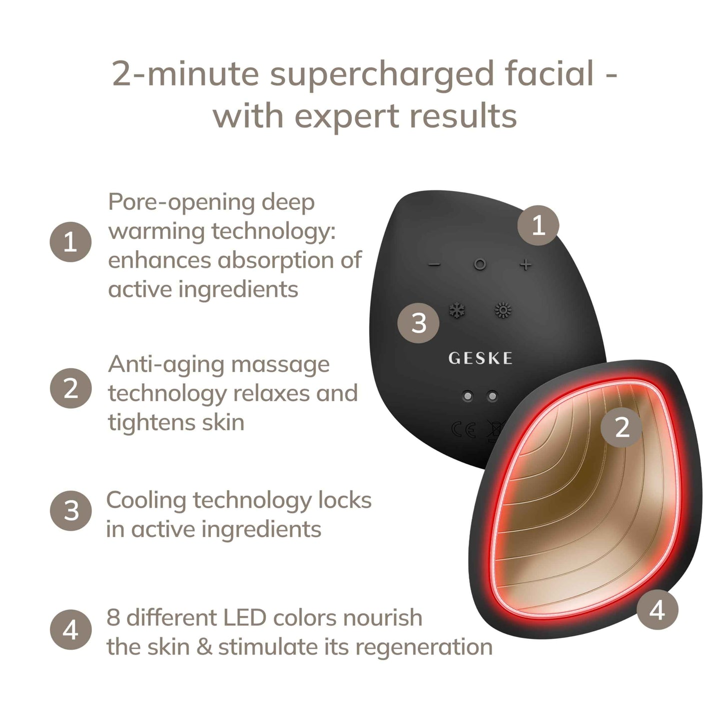 GESKE SmartAppGuided™ Sonic Warm & Cool Mask | 9 in 1 | Beauty LED Face Mask | Facial Glow | Full Spectrum LED Light | Best Face Massager | Vibrating Mask | Warm and Cold Skincare