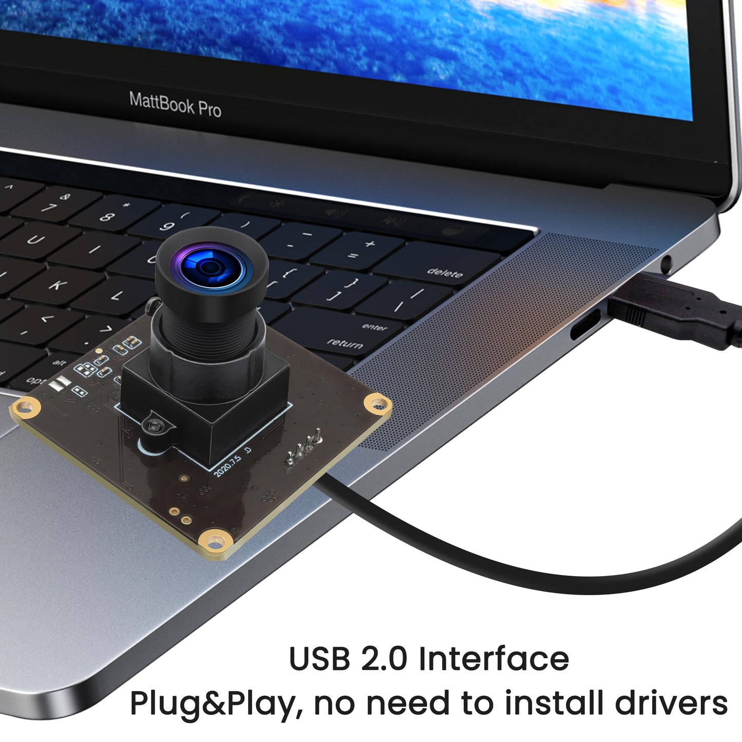 ALPCAM 1080P USB Camera Module HD 2MP High Speed 60fps 120fps 260fps Indudtrial Mini Webcam UVC Golf Swing Camera Module with No Distortion Lens for Linux Windows Android