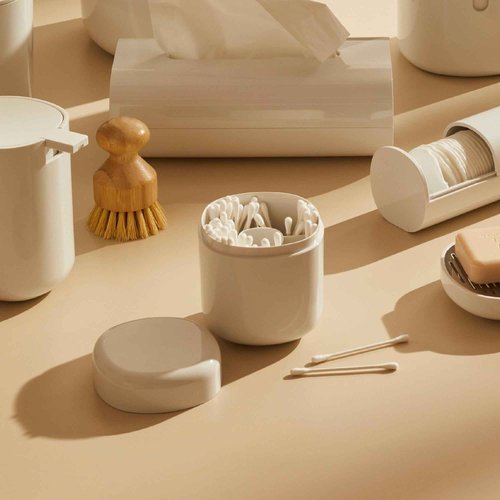 Alessi Birillo Cotton Swabs Holder Aleesi PL09 W Birillo Cotton Swabs Holder, White