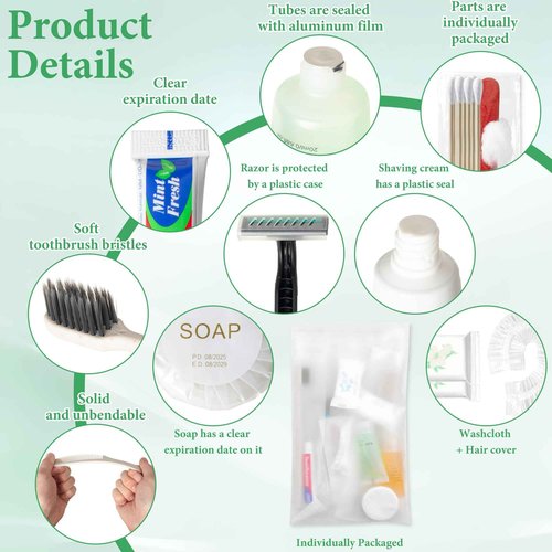 Hygiene Kit Bulk, Individually Packed, The Convenience Kit Bulk Is Fully Equipped And Clean And Hygienic, Convenience Kits Suitable For Hotel, Home, Camping, Travel (30 Sets)