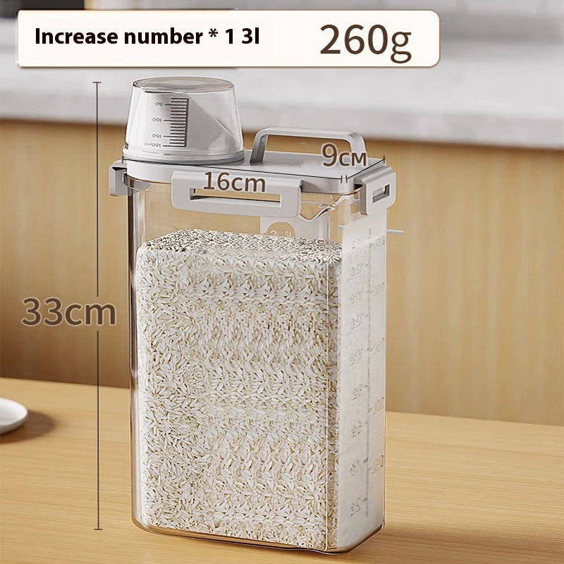 Food Grade Storage Jar for Rice, Noodles & Cereals - 1.8L/2.5L/3L Options