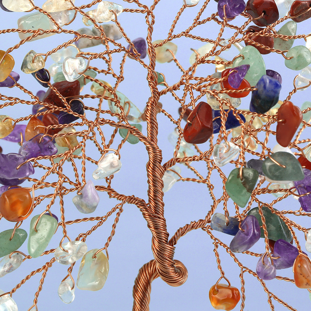Crystal Tree Ornament with Gravel Base - Small Decorative Winding Tree for Home & Garden