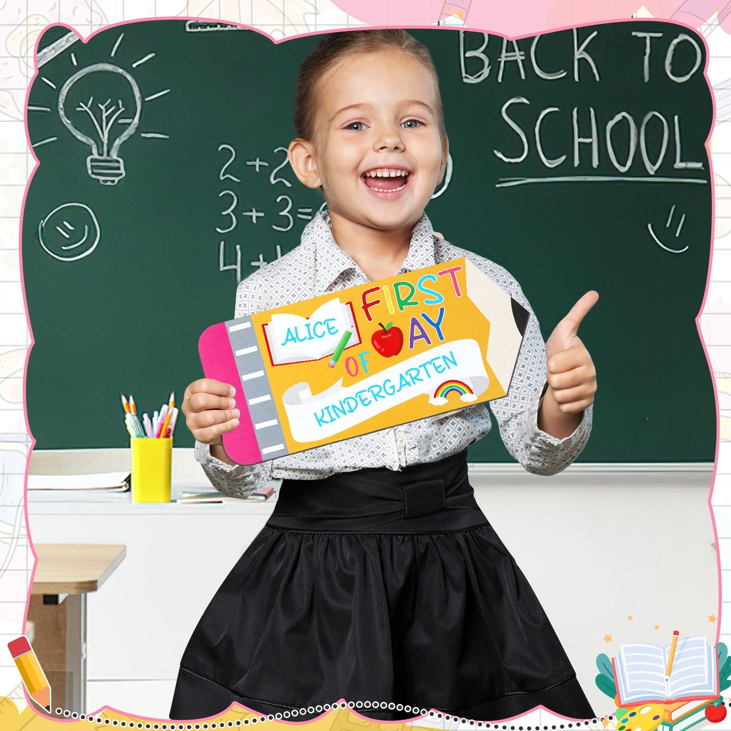 Double-Sided First and Last Day of School Chalkboard Sign