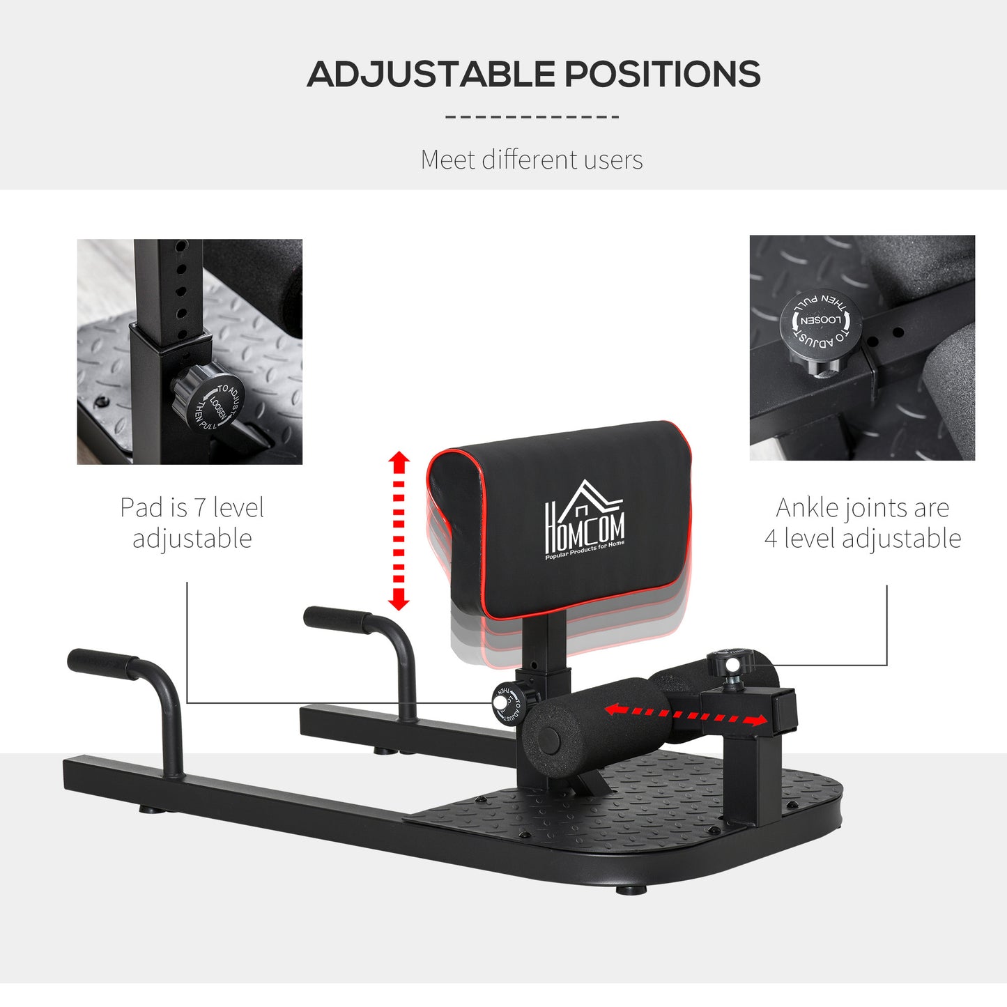 3-in-1 Padded Push Up Sit Up Squat Machine - Home Gym Equipment
