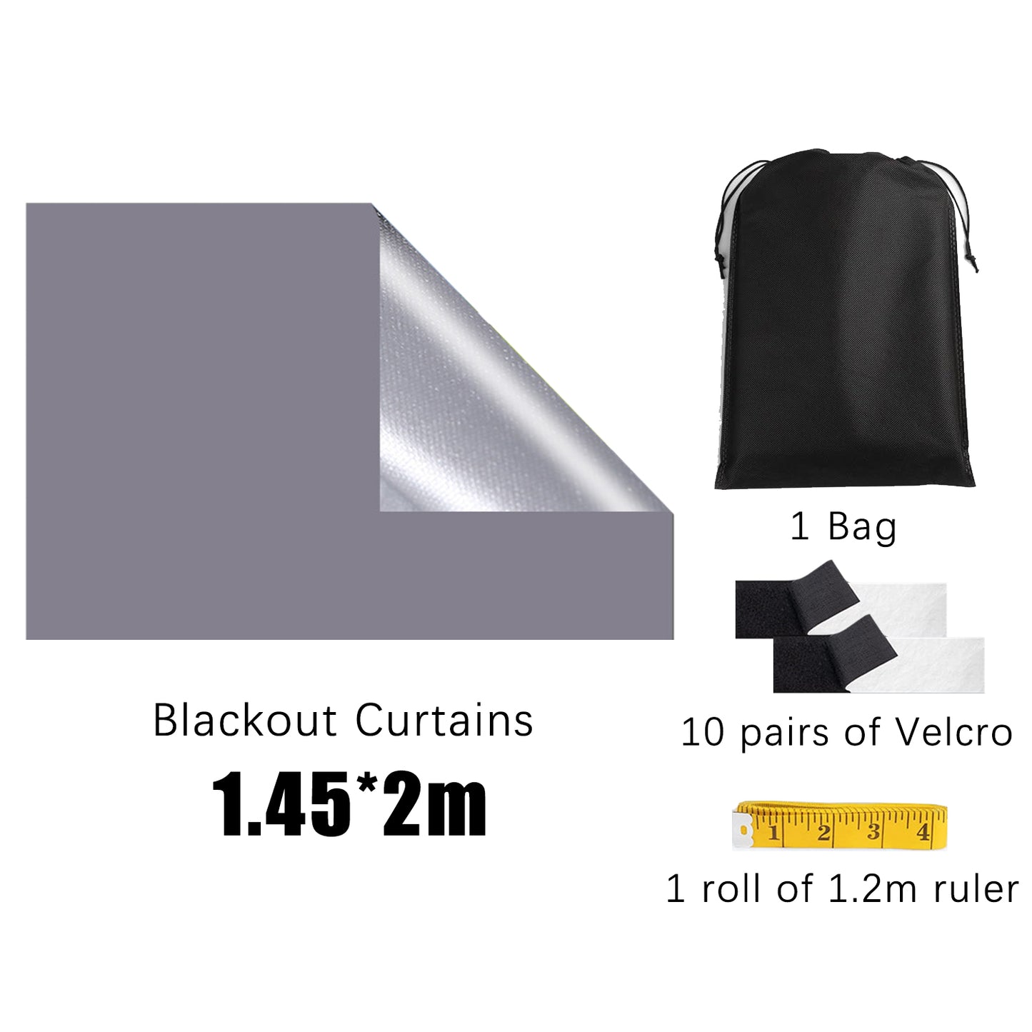 Blackout Curtains - Grey Window Covering for Home Office
