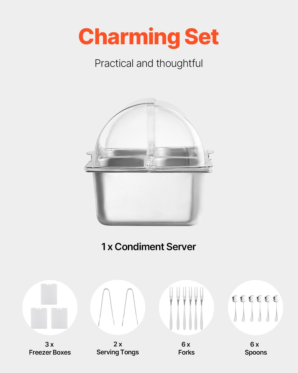 Countertop Condiment Dispenser with Clear Lid - 4 Pan Storage