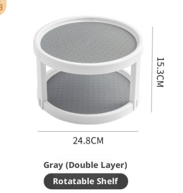 Double White and Gray Kitchen Spice Shelf Organizer - 1 Pack