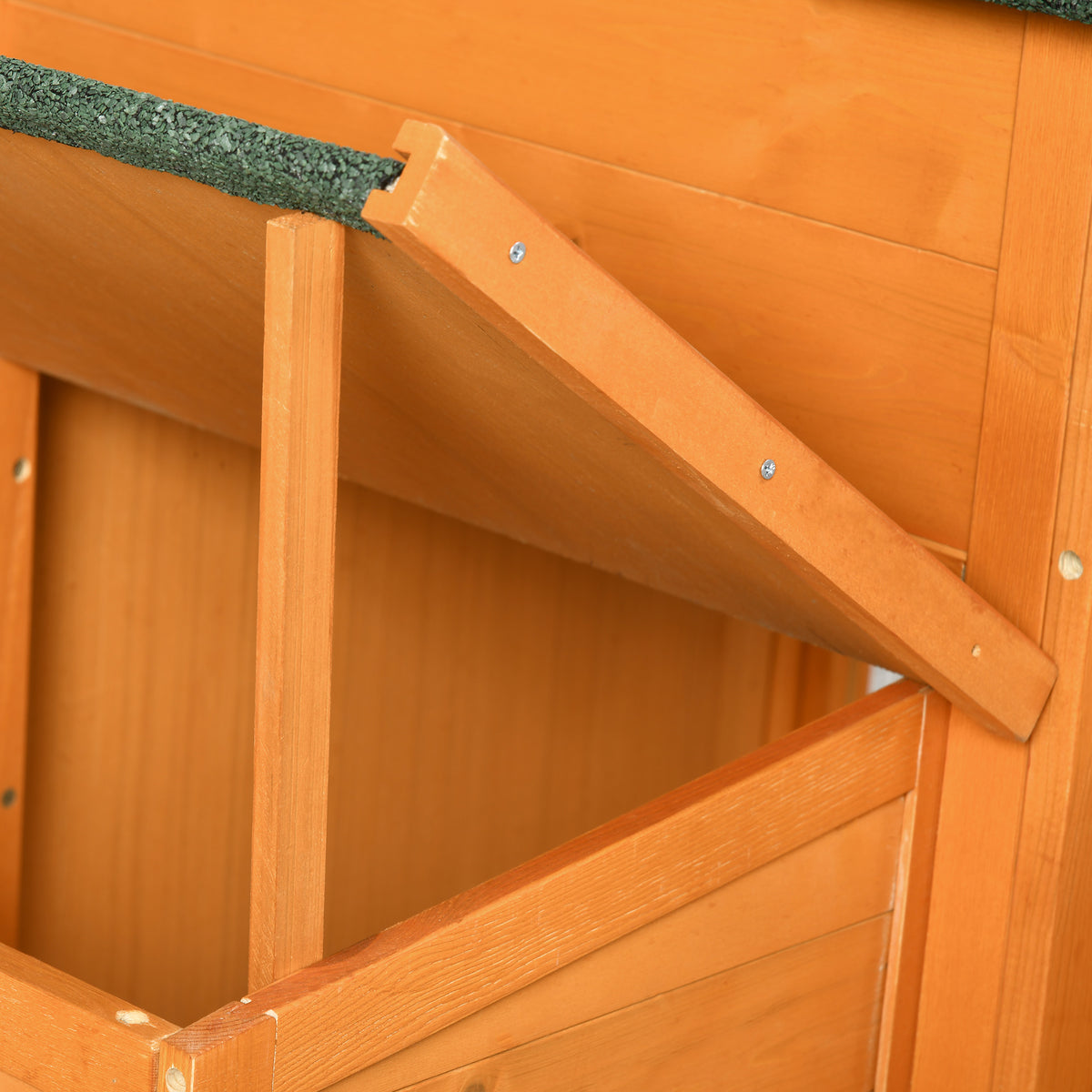 Large Chicken Coop with Removable Tray - Outdoor Poultry House, Orange