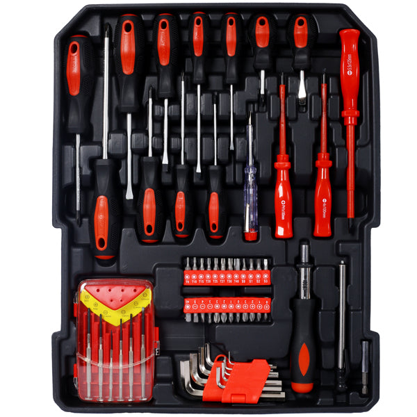 969-Piece Home Repair Tool Set with Rolling Toolbox and Storage Drawers
