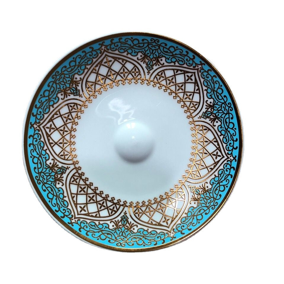Turkish Glass Coffee and Tea Cup Set with Saucer and Spoon - Exotic Drinkware