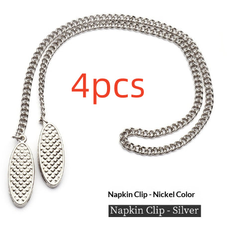 European-Style Metal Napkin Ring Holder Set of 1 or 4 | Modern Table Decor