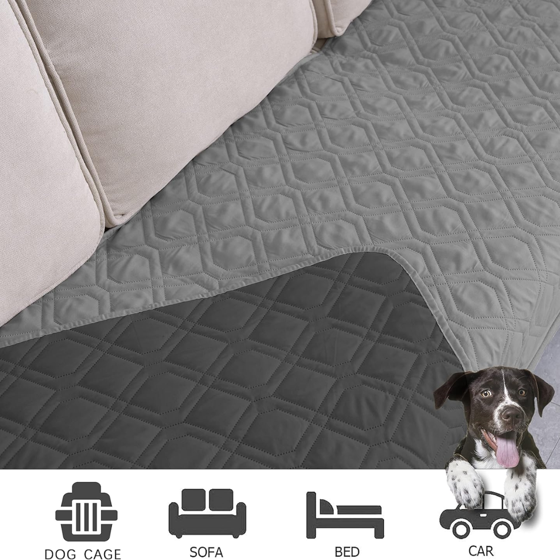 Waterproof Dog Bed Cover Reversible Pet Blanket for Sofa & Furniture